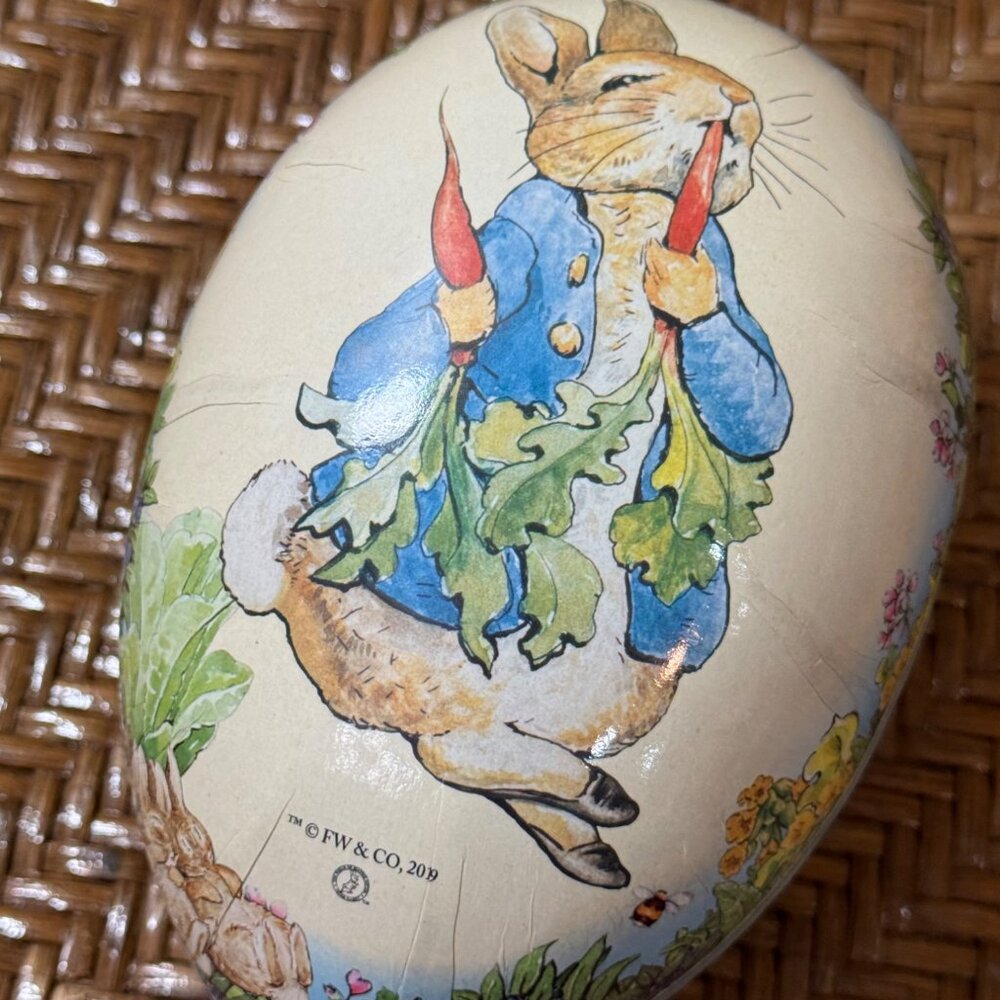 FW & Co Peter Rabbit Easter Egg Paper Made In Germany 2019 9" X 8" - Picture 1 of 6